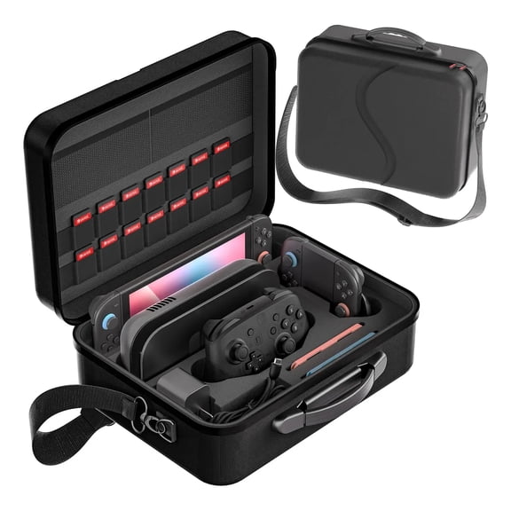 Large Capacity Carrying Case for Nintendo Switch 2, Hard Shell Portable Travel Bag for NS2 and 2 Pro Controllers