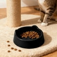 thumbnail image 1 of Large Capacity Ceramic Cat Food Bowl - Cute Non-Toxic Feline Drinking & Feeding Dish, Durable Non-Slip Base for Home Indoor Cats Daily Use, 5.91*2.48in, Black, 1 of 6