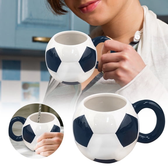 Large Capacity Ceramic Football Mug with Design for Sports Enthusiasts Drinkware Home Use Food Safe