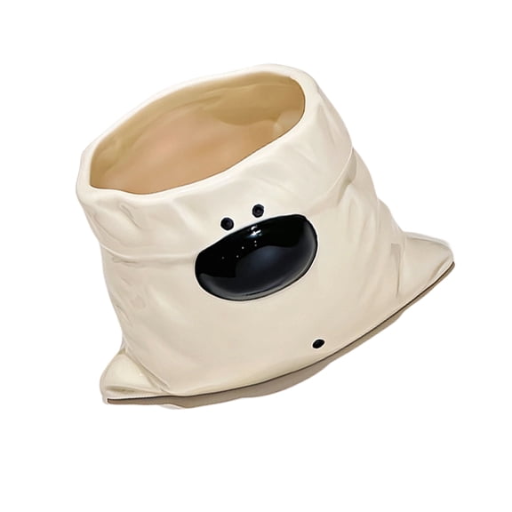 Large Capacity Ceramic Mugs Feature Funny Pouches Dog Pattern Elegant Drinking Cup Ideal For Hot And Cold Drink