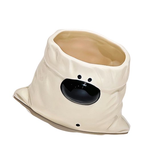 Large Capacity Ceramic Mugs Feature Funny Pouches Dog Pattern Elegant Drinking Cup Ideal For Hot And Cold Drink