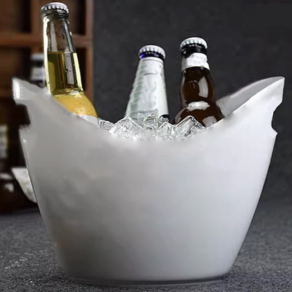 Large Capacity Champagne Bucket, Clear Summer Chilling Bucket, Plastic 4 Liter Champagne Bucket Oval Single Wine Beer Ice Bucket Ice Pellet Bucket