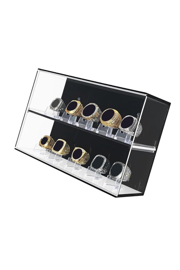 Large Capacity Championship Ring Organiser 10 Slot Dustproof Acrylic Wall Hanging Collectible Rings Display Case