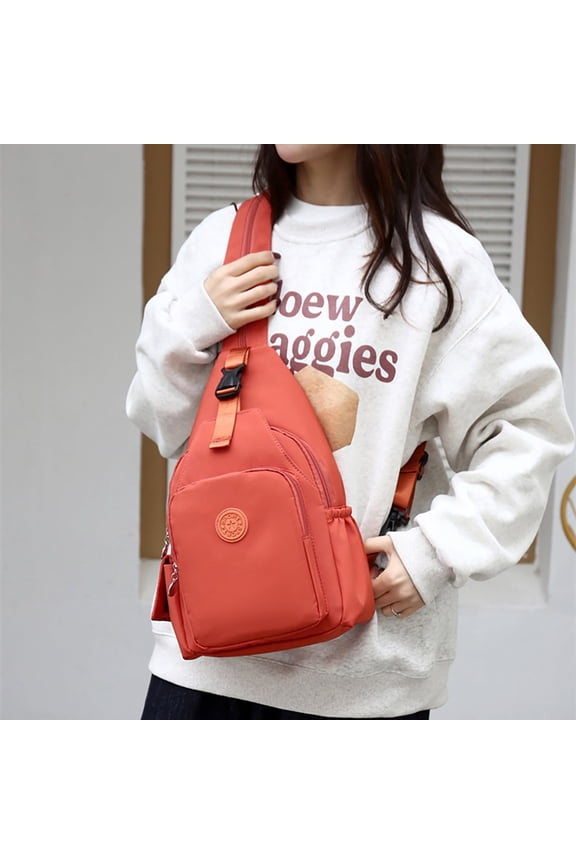 Large Capacity Chest Sling Bag for Travel & Daily Use | Multifunction Cloth Backpack | Zippered Compartments, Lightweight, Durable | Fits Umbrella, Wallet, Keys | Unisex Crossbody | Gray | 1 Pack