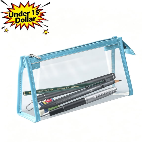 Large Capacity Clear PVC Plastic Pencil Case, Multi‑Purpose Pencil Box, Exam‑Ready Pen Pouch for Classroom & Office, Cosmetic & Travel Toiletry Storage, Classroom Essential with Metal Zipper
