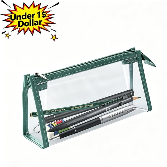 Large Capacity Clear PVC Plastic Pencil Case, Multi‑Purpose Pencil Box, Exam‑Ready Pen Pouch for Classroom & Office, Cosmetic & Travel Toiletry Storage, Classroom Essential with Metal Zipper