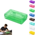 thumbnail image 1 of Large Capacity Clear Pencil Box, Plastic Hard Pencil Case with Snap Lid, Stackable Crayon Marker Storage Container for School Classroom Office Craft Supplies, 1 of 6