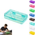 thumbnail image 1 of Large Capacity Clear Pencil Box, Plastic Hard Pencil Case with Snap Lid, Stackable Crayon Marker Storage Container for School Classroom Office Craft Supplies, 1 of 6