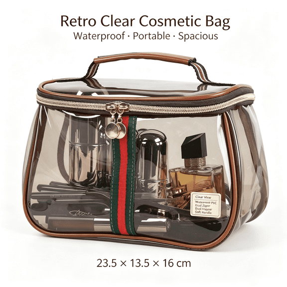 Large Capacity Clear Toiletry Bag Waterproof Transparent Travel Pouch with Wide Opening, Sturdy Zipper, Vanity Case for Women, Ideal for Bathroom, Swimming, Luggage
