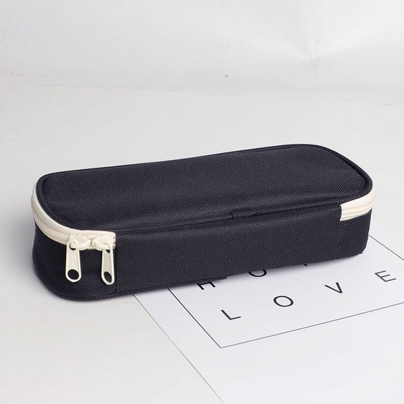 Large Capacity Cloth Pencil Case Portable Pencil Case Multifunctional Storage Bag for Office Durable Design Ideal for Stationery and Accessories Black
