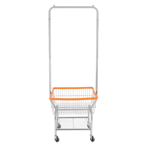 Large Capacity Clothes Cart, Rolling Laundry Cart, Laundry Cart with Hanging Rod for Families, Living Rooms, Bedrooms, Study Rooms (19.69*15.75*70.87in)