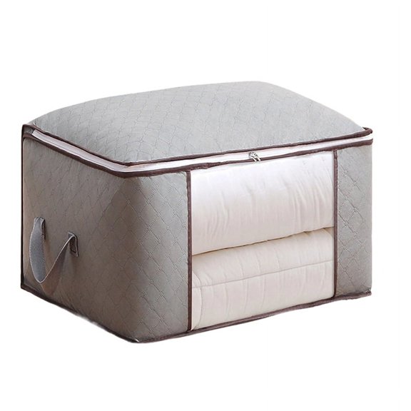 Large Capacity Clothes Storage Bag Comforter,Foldable Organization with Reinforced Handle Zippers for Storage 60X34X40cm
