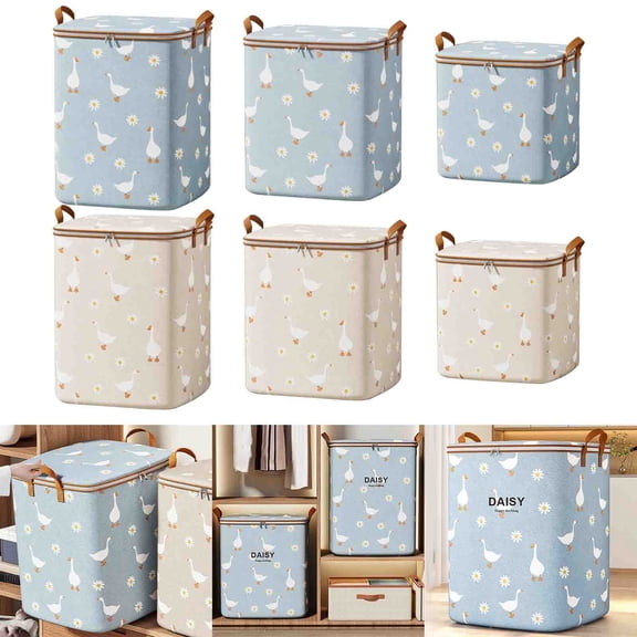 Large Capacity Clothes Storage Bag for Moving | Non-Woven Fabric | Multi-Use Quilt Organizer | Foldable Luggage Packing | Zipper Closure | 48x44x48CM | 1 Pack