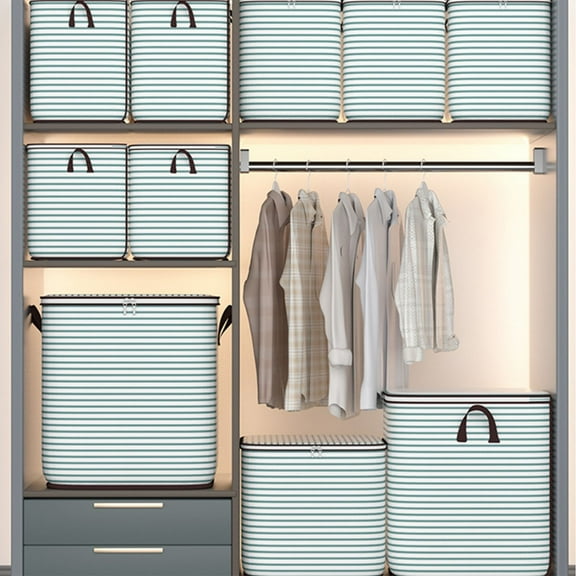 Large Capacity Clothes Storage Box with Handles and Two-Way Zipper for Home Moving and Wardrobe Organization