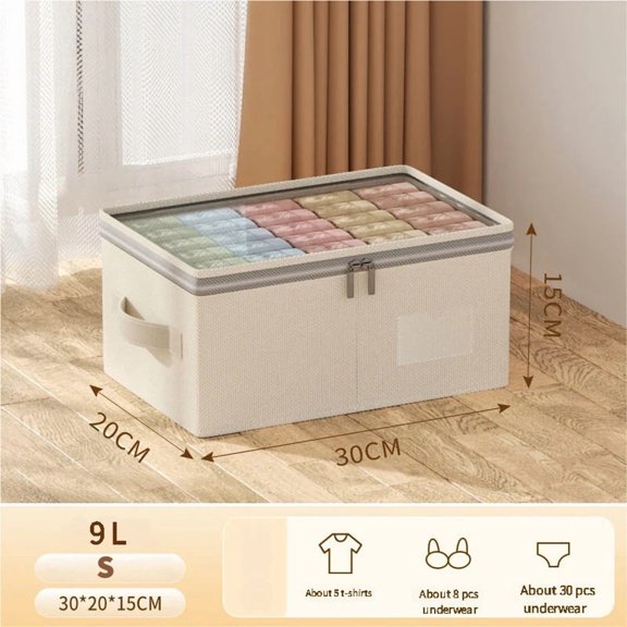 Large Capacity Clothing Storage Box Foldable Storage Bin For Down Jacket Quilt Organizer Box with Lid Bedroom Wardrobe Organizer