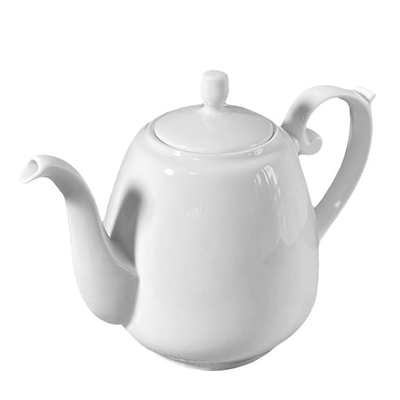 REOFLYUP White Ceramic Teapot, 8x6 Inch Porcelain Tea Pot for Home, Office, Kitchen Use - 1 Pack