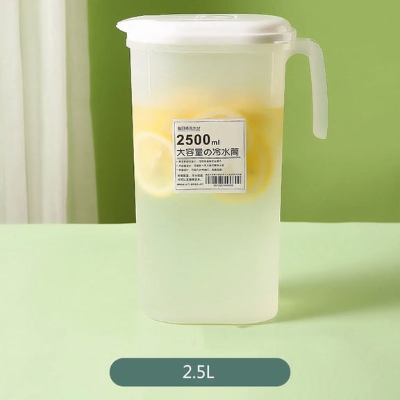Large Capacity Cold Water Pitcher Beverage Dispenser with Lid for Fridge Juice Lemonade Drink Storage