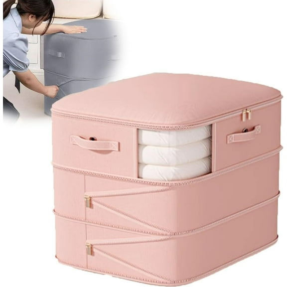 Large Capacity Compression Storage Bags 3-Pack - Space Saving Blanket Organizer for Comforters & Seasonal Clothes