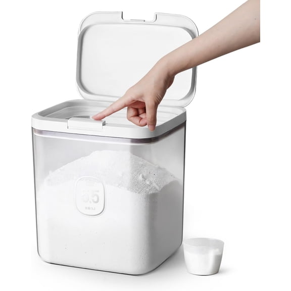 Large Capacity Container With Automatic Pop-Up Lid - Laundry Pods And Airtight Dishwasher Pod Holder, For Laundry Room Organization And Storage
