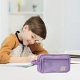 thumbnail image 1 of Large Capacity Contract Pencil Case Multifunctional Storage Bag Multi Layer Canvas Design for Students 22cmx12cmx8cm Easy Carry Sturdy Zipper New Stationery Storage, 1 of 6