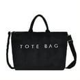 thumbnail image 1 of Large Capacity Corduroy Casual Shoulder Bag Tote with Adjustable Straps, Multiple Pockets for Work, Travel & Daily Use, 1 of 5