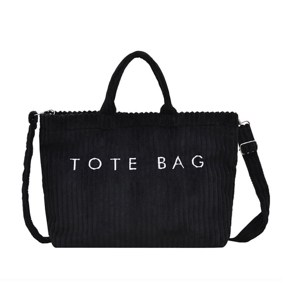Large Capacity Corduroy Casual Shoulder Bag Tote with Adjustable Straps, Multiple Pockets for Work, Travel & Daily Use