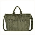thumbnail image 1 of Large Capacity Corduroy Casual Shoulder Bag Tote with Adjustable Straps, Multiple Pockets for Work, Travel & Daily Use, 1 of 5
