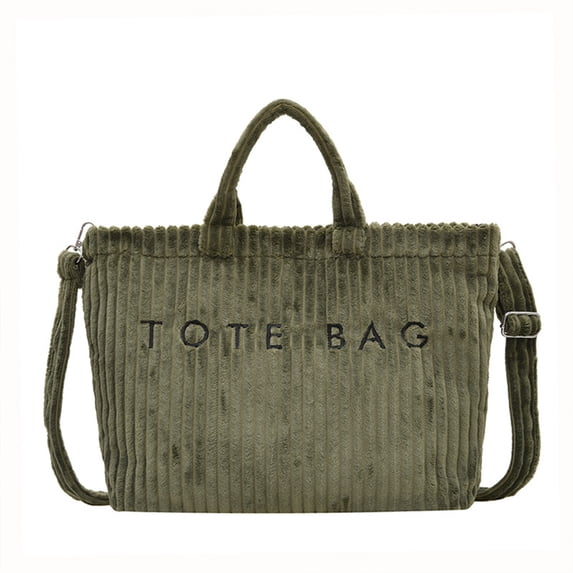 Large Capacity Corduroy Casual Shoulder Bag Tote with Adjustable Straps, Multiple Pockets for Work, Travel & Daily Use