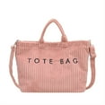 thumbnail image 1 of Large Capacity Corduroy Casual Shoulder Bag Tote with Adjustable Straps, Multiple Pockets for Work, Travel & Daily Use, 1 of 5