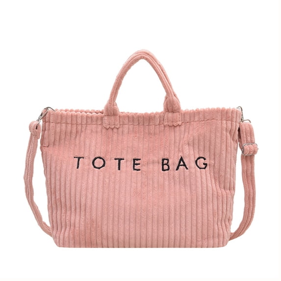 Large Capacity Corduroy Casual Shoulder Bag Tote with Adjustable Straps, Multiple Pockets for Work, Travel & Daily Use