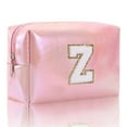 thumbnail image 1 of Large Capacity Cosmetic Bag Embroidered Alphabet Makeup Bag Toiletry Storage Clutch Handbag Travel Organizer for Beauty, 1 of 8