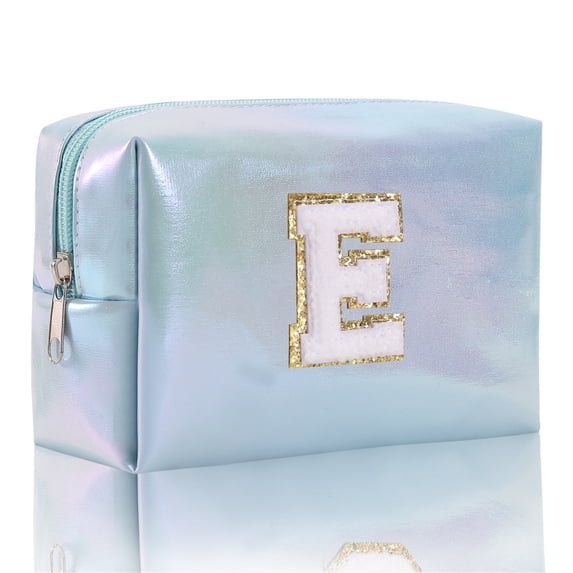 Large Capacity Cosmetic Bag Embroidered Alphabet Makeup Travel Storage Clutch Handbag Toiletry Organizer for Stylish Women