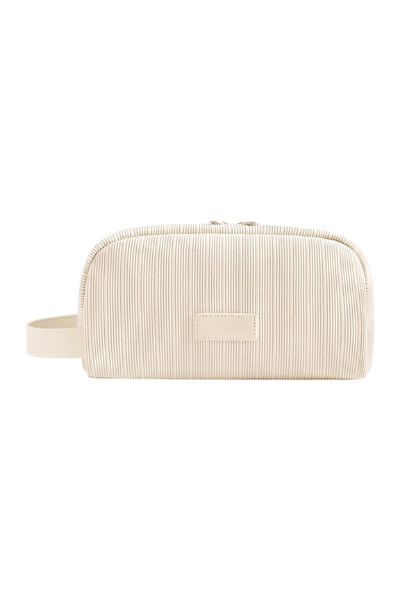 Large Capacity Cosmetic Bag Toiletries Storage Bag with Handle Single Stripe Cosmetic Bags Sweet Color Lipstick Storage Bags for Travel Home Indoor