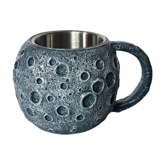Large Capacity Cosmic Pattern Beverage Container Coffee Mug Double Walled Resin Cup With Ergonomic Handle For Hot Drink