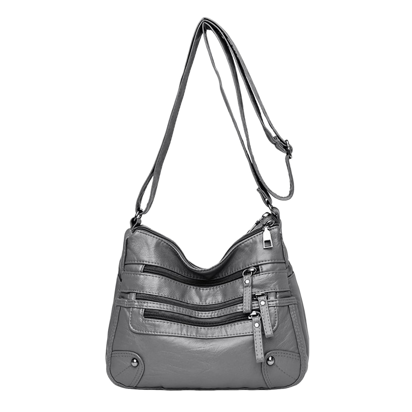 Large Capacity Crossbody Bags for Women Multi Pockets Shoulder Bags Soft Vintage Vegan Leather Tote Purses