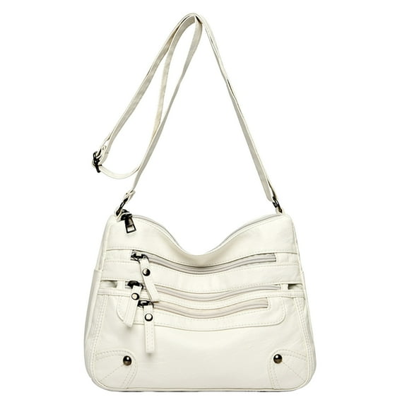 Large Capacity Crossbody Bags for Women Multi Pockets Shoulder Bags Soft Vintage Vegan Leather Tote Purses