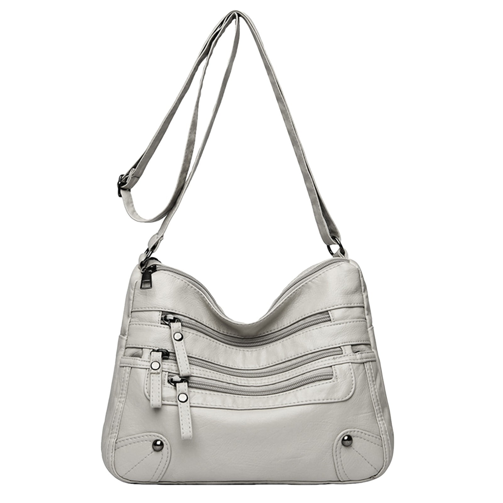 Large Capacity Crossbody Bags for Women Multi Pockets Shoulder Bags Soft Vintage Vegan Leather Tote Purses