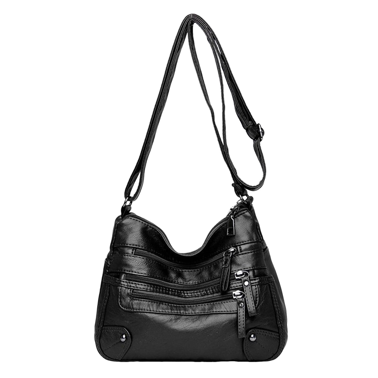 Large Capacity Crossbody Bags for Women Multi Pockets Shoulder Bags Soft Vintage Vegan Leather Tote Purses