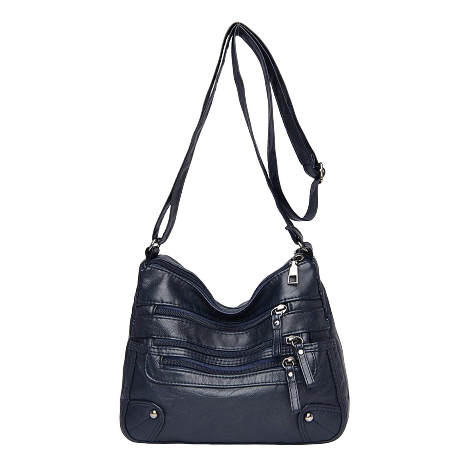 Large Capacity Crossbody Bags for Women Multi Pockets Shoulder Bags Soft Vintage Vegan Leather Tote Purses