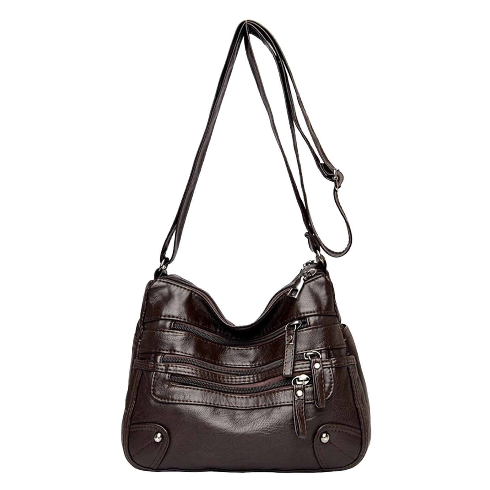 Large Capacity Crossbody Bags for Women Multi Pockets Shoulder Bags Soft Vintage Vegan Leather Tote Purses