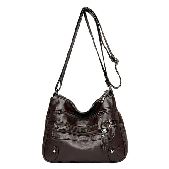Large Capacity Crossbody Bags for Women Multi Pockets Shoulder Bags Soft Vintage Vegan Leather Tote Purses