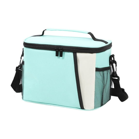 Large Capacity Crossbody Lunch Bag, Insulated Picnic Bag, Color Blocked Lunch Box Bag, Durable Fabric, Adjustable Strap, Stylish Design, for Work and School, Keeps Food Fresh, Lunch Tote, UKHBMC
