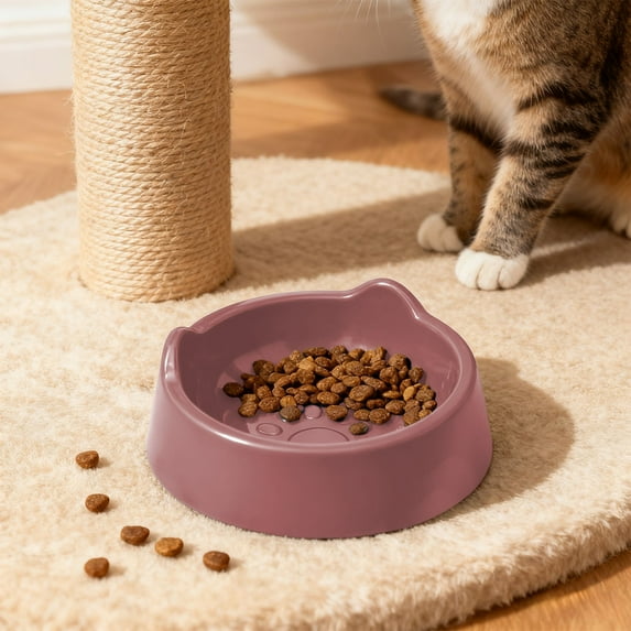 Large Capacity Cute Cat Food Bowl Drinking Bowl - Pet Food Water Bowl for Indoor Outdoor Cats, Durable Material & Easy-Clean Design Perfect for Everyday Feeding Needs, 7.28*5.91*2.48in, Pink