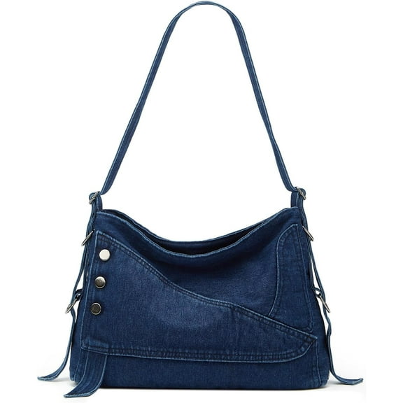 Large Capacity Denim Purses Retro Crossbody Bag Hobo Handbags Roomy Tote Bags