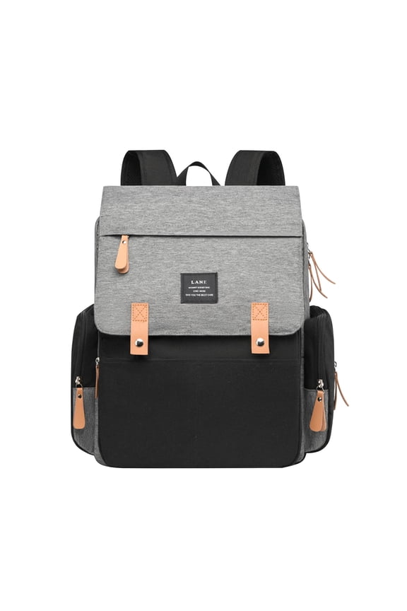 Large Capacity Diaper Backpack for Moms - Waterproof, Insulated, Multi-Compartment Travel Bag with Changing Pad, Gray, 31x13x40cm