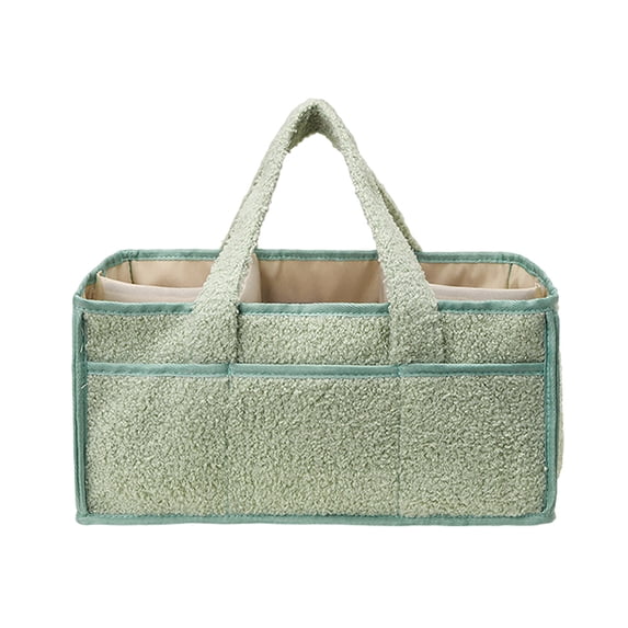 Large Capacity Diaper Organizer Bag, Portable Nursery Storage Handbag with Adjustable Partitions for Travel & Daily Use(Green,Regular)