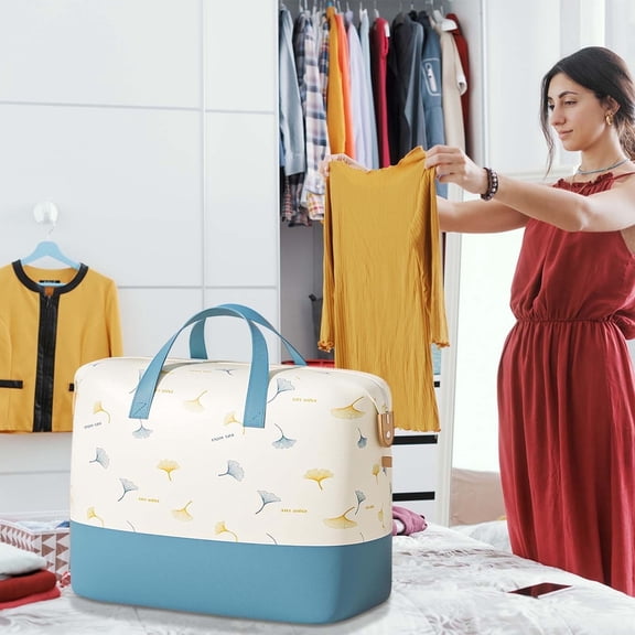 Large Capacity Divided Compartment Clothing Storage Bag - Waterproof, Odor-Free Organizer for Wardrobe, Quilts & Toys, 52x10x45cm