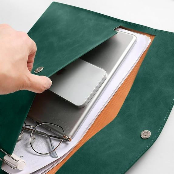 Large Capacity Document Holder File Organizer, Premium Imitation Leather Portfolio Bag for Office Business Essentials, Water-Resistant Horizontal Opening with Magnetic Closure, Holds 100 Sheets