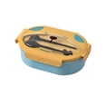 thumbnail image 1 of Large Capacity Double Layer Compartment Lunch Box, Oval Bento Container with Dividers, Portable Heatable Food Storage Box, No Odor Easy to Clean, Microwave Safe, 1 of 6