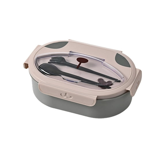 Large Capacity Double Layer Compartment Lunch Box, Oval Bento Container with Dividers, Portable Heatable Food Storage Box, No Odor Easy to Clean, Microwave Safe